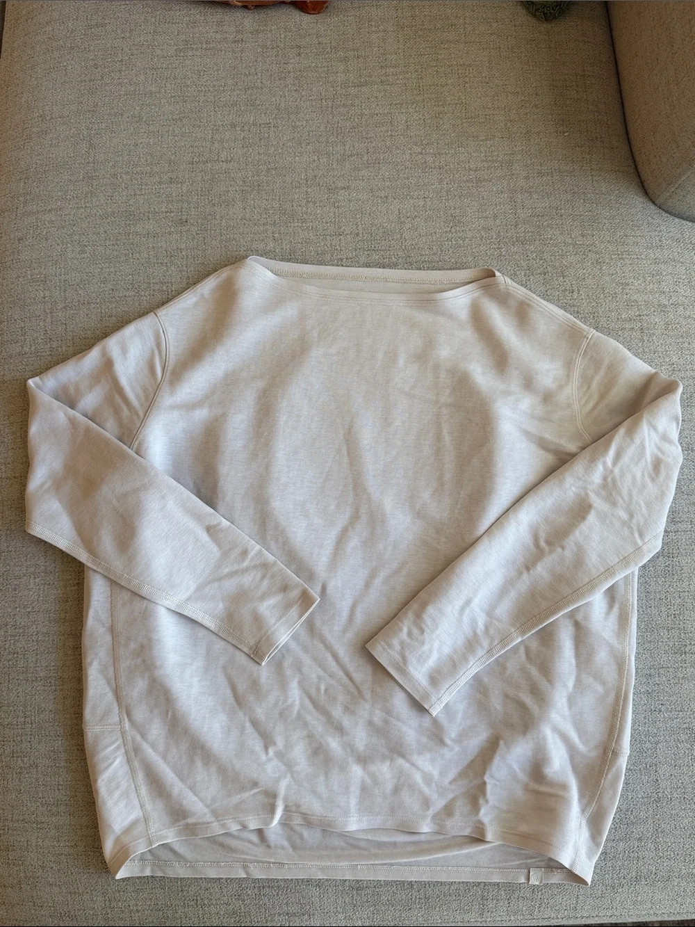 Lululemon Back in Action Organic Cotton Long Sleeve Shirt Cream Relaxed Fit